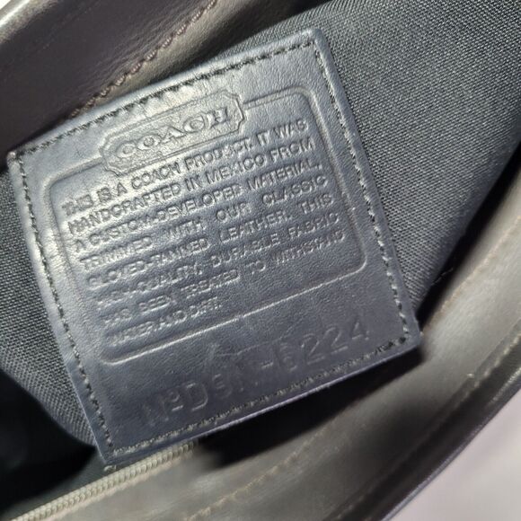 Coach Vintage Gray Neoprane Shoper Tote Shoulder Bag Leather Trim Zipper Soft - Picture 10 of 14